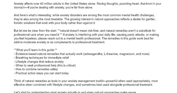 Natural Anxiety Treatment: Unlocking Effective Relief Without Medication Cover